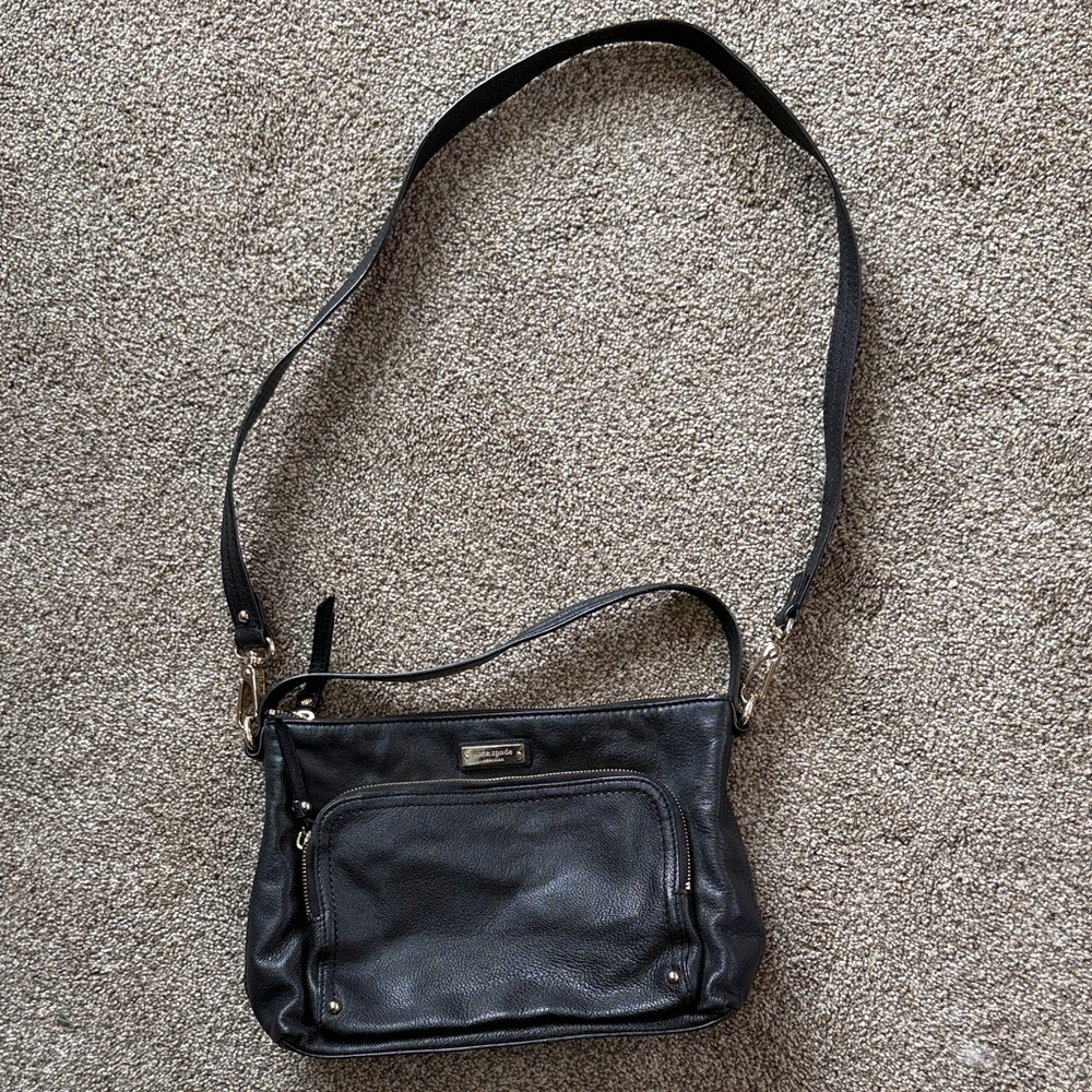 Black Leather Kate Spade Shoulder Bag